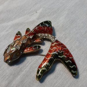 Inlaid Abalone Koi Fish Brooch